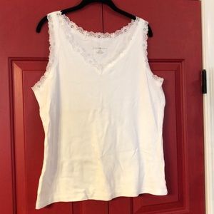 Karen Scott lace trimmed tank - Like new size XL